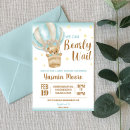Search for teddy bear hot air balloon baby shower invitations Blue