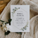 Search for eucalyptus geometric bridal shower invitations Green and white