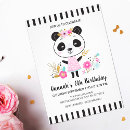 Search for pink panda invitations Black and white