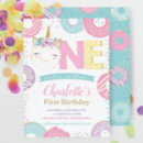 Search for unicorn doughnut birthday invitations Whimsical