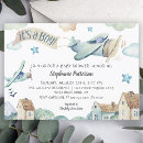 Search for airplane baby boy shower invitations Watercolor
