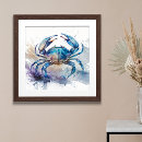 Search for blue crab posters Watercolor