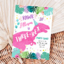 Search for girl dinosaur birthday invitations Rawr birthday party