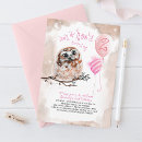 Search for pink owl birthday invitations Baby