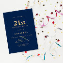Search for navy blue 21st birthday invitations Typography