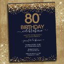 Search for 80th birthday invitations Glitter