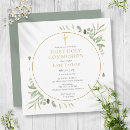 Search for elegant watercolor first communion invitations Eucalyptus