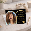 Search for black gold graduation invitations High school college university