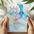 Search for mermaid 4th birthday invitations Watercolor