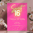 Search for unique sweet 16 invitations Gold glitter