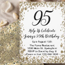 Search for 95 birthday invitations Black and gold
