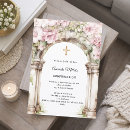 Search for pink confirmation invitations Gold cross