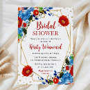 Search for blue red bridal shower invitations Summer