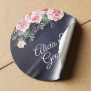 Search for round navy wedding stickers Bride and groom