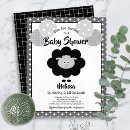 Search for fun baby shower invitations Black and white