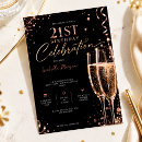 Search for surprise 21st birthday invitations Champagne