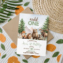 Search for wild one woodland birthday invitations Pine trees