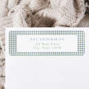 Search for blue green return address labels Retro