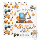 Search for crane birthday invitations Bulldozer