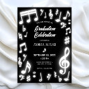 Search for music notes graduation invitations Treble clef