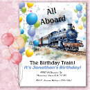 Search for all aboard the train birthday invitations Railroad