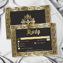 Search for black and gold rsvp cards Mystical