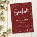 Search for maroon and white graduation invitations Elegant