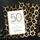 Search for leopard 50th birthday invitations Gold