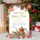 Search for tea christmas invitations Floral wreath