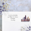 Search for chicago skyline return address labels Lake michigan