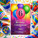 Search for rainbow confetti birthday invitations Balloon
