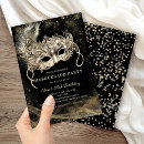 Search for black and gold masquerade party invitations Celebration