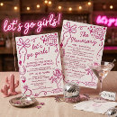 Search for hot pink hen party invitations Last rodeo
