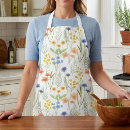 Search for watercolor wildflowers aprons Botanical