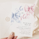 Search for bow gender reveal invitations Boy or girl