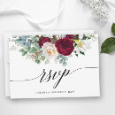 Search for red rsvp invitations Watercolor burgundy floral