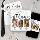 Search for triple graduation invitations announcements Black and white