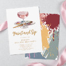 Search for paint and sip invitations Wine paint party