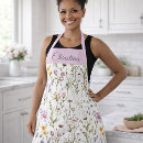 Search for watercolor wildflowers aprons For her