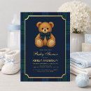 Search for blue and green baby shower invitations Teddy bear