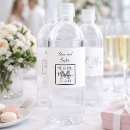 Search for black and white small wedding water bottle labels Monogrammed