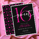 Search for sixteen birthday invitations Typography