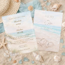 Search for hearts in the sand wedding invitations Watercolor
