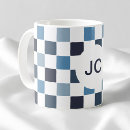 Search for blue and white checks mugs Checkers