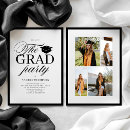 Search for grad party invitations Black and white