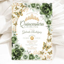 Search for sage green quinceanera invitations Butterflies