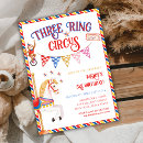 Search for circus 3rd birthday invitations Colourful