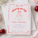 Search for pink and red baby shower invitations Cherries