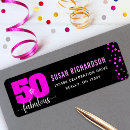 Search for hot pink glitter return address labels 50 and fabulous
