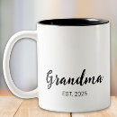 Search for grandma established mugs Grandmother